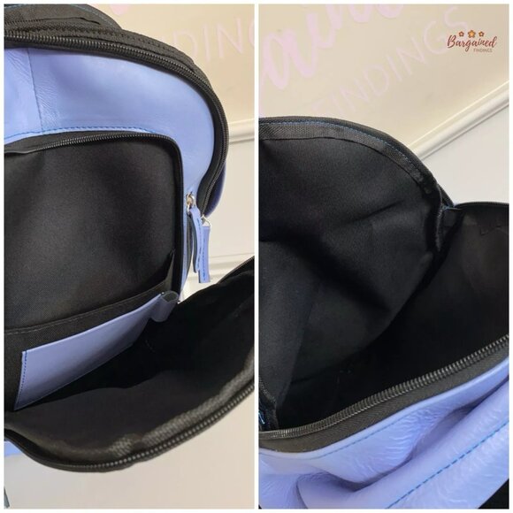 New Unbranded Genuine Blue Smooth Leather Medium Backpack - Picture 9 of 12